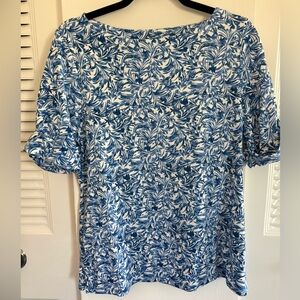 Style & Co Blue Floral Print Women’s Top - Size PXL